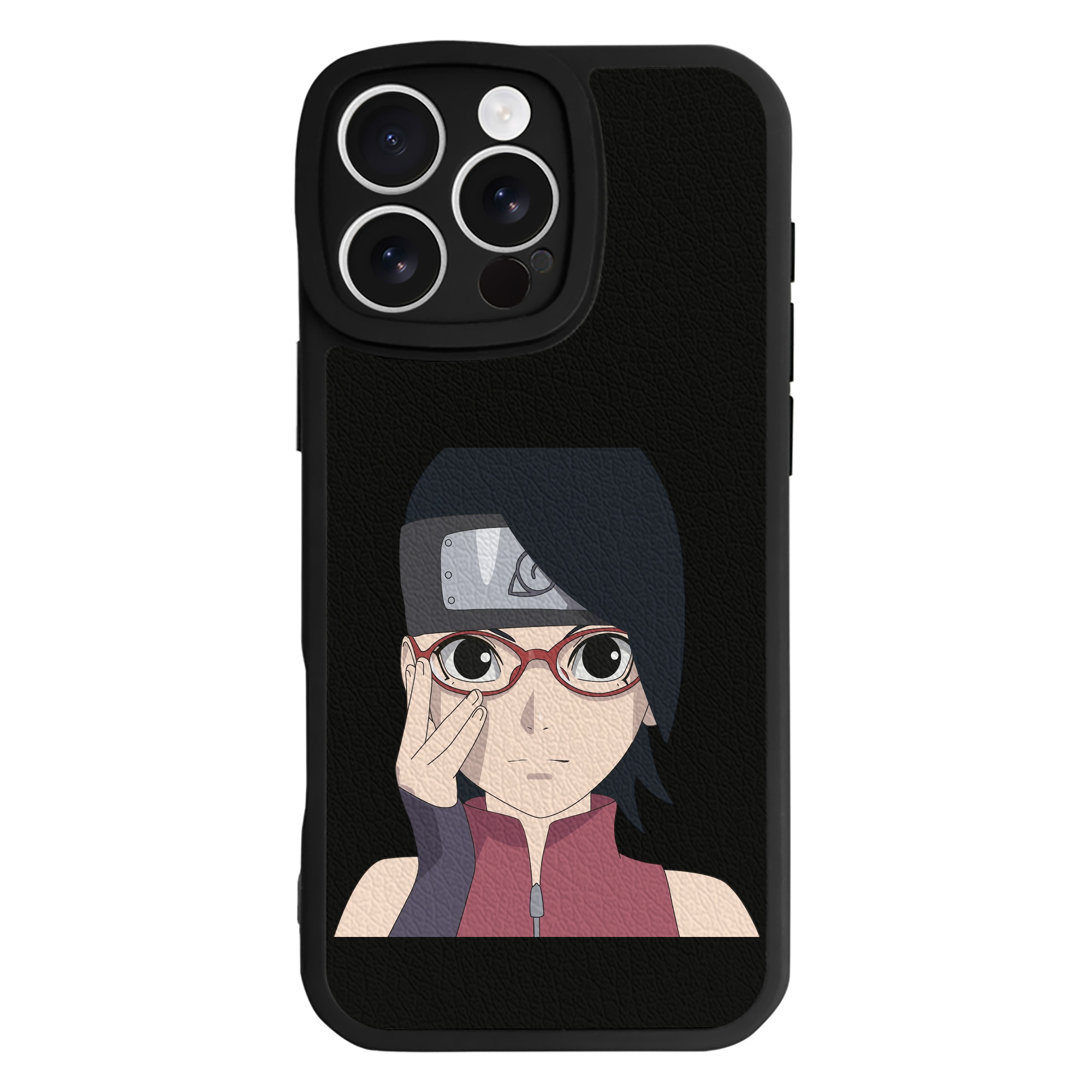 （画像用） NARUTO -ナルト- うちは サラダ Uchiha Sarada 【iPhone 16シリーズ対応】シリコンスマホケース（レザー調） 材質：シリコン